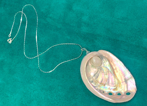 Abalone and Pearl Necklace - 18" Chain