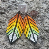 Large Beaded Fringe Earrings - SunHeart Rises Designs