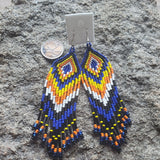Large Beaded Fringe Earrings - SunHeart Rises Designs
