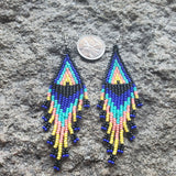 Medium Beaded Fringe Earrings - SunHeart Rises Designs