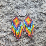 Small Beaded Fringe Earrings - SunHeart Rises Designs