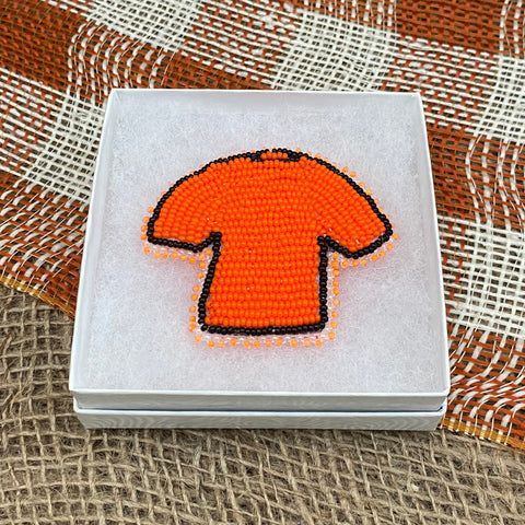 Beaded Orange Shirt Pin; by Lillian's Indiancrafts