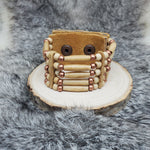 5 Row Cuff Bracelet - Antique Buffalo Bone