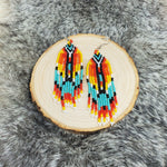 Beaded Fringe Earrings - Medium; SunHeart Rises Designs