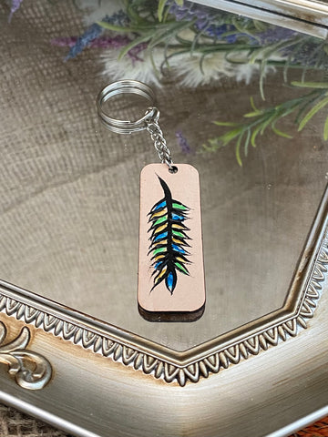 Hand-Painted Feather Keychains