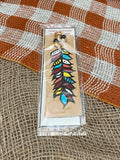 Leather hand-painted bookmarks - Feather; by Nica's