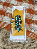 Leather hand-painted bookmarks - Feather; by Nica's
