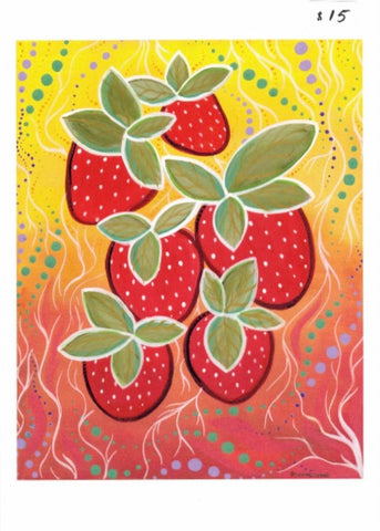 "Ode'imin / Strawberries" - Art Print; Creations by Steph
