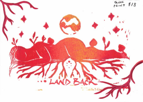 "Land Back" Block Print - various options; Creations by Steph