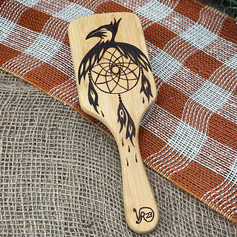 Wood Engraved Hair Brushes - various options; by Vicky the Real Artist