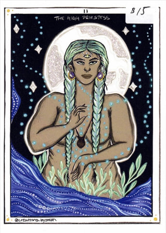 "The High Priestess' Tarot Print - Creations by Steph