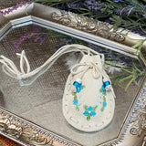 Large White Painted Medicine Bags; by Lillian's Indiancrafts
