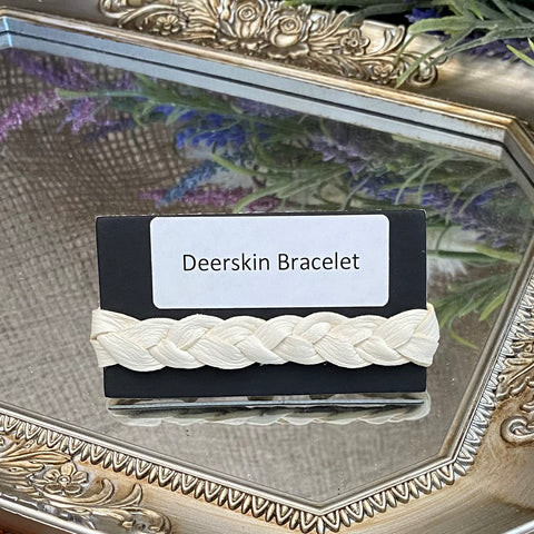 Deerskin Bracelets - White; by Lillian Indiancrafts