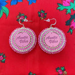 Pink "Auntie Vibes" Beaded Earrings