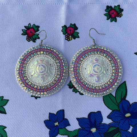 Pink & Purple Turtle Beaded Earrings