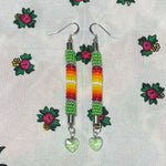 Beaded Rope Earrings with Charm