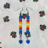 Beaded Rope Earrings with Charm