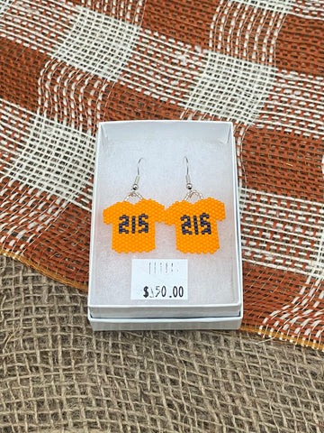 '215' Orange Shirt Beaded Earrings