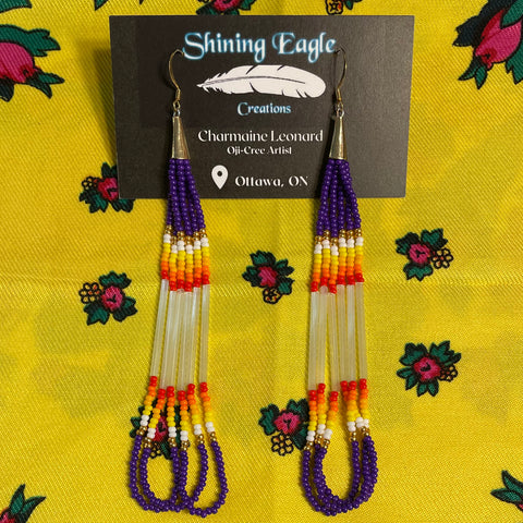 Purple & Red Ombre Dangle Earrings