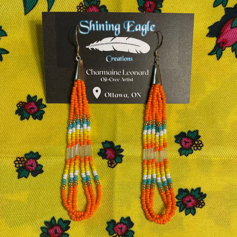 Orange & Turquoise Ombre Dangle Earrings