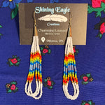 White & Rainbow Dangle Earrings