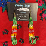 Green & Red Ombre Dangle Earrings