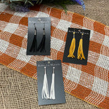 Leather Fringe Earrings by Rebecca Maracle