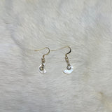 Cresent Moon Shell Earrings with Charm - various options