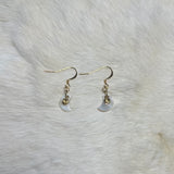 Cresent Moon Shell Earrings with Charm - various options