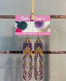 Brick Stitch Earrings with Long Looped Fringe by: nebin is bead'n