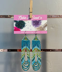 Brick Stitch Earrings with Long Looped Fringe by: nebin is bead'n