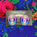 Mini Purple & Blue Ombre Beaded Earrings