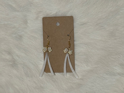 Double Dentalium Bow Earrings; By Auntie Maymie & Nana Creations