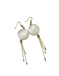 Round White Porcupine Quill Earrings By; Auntie Maymie & Nana Creations