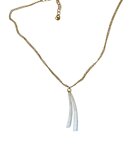 Double Dentalium Gold Necklace By; Auntie Maymie & Nana Creations