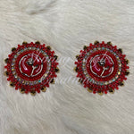 Red & Gold Beaded Earrings