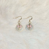 Circle Shell Earrings w/Charms