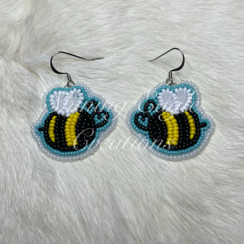 Bumble Bee Beaded Earrings