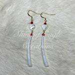 Red Dentallium Shell Earrings