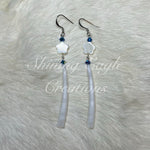 Blue Dentallium Shell Earrings