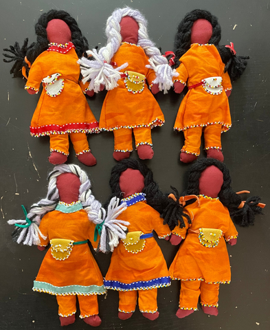 Faceless Dolls - 2 piece regalia with medicine bag; by Wandering Buffalo