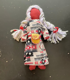 Faceless Dolls - dress with medicine bag; by Wandering Buffalo