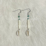 Bone Hairpipe & Cowry Shell Earrings - various colours