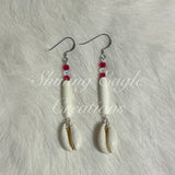 Bone Hairpipe & Cowry Shell Earrings - various colours