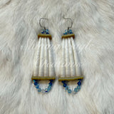 4-Row Dentallium Shell Earrings - various colours