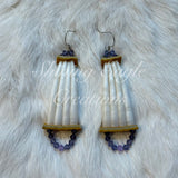 4-Row Dentallium Shell Earrings - various colours