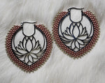 Beaded Water Lily Hoops; by Caroline Lackey's Hand Made Crafts