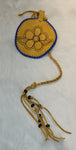Small Circle Mirror Hanging Hide with Flower and Beads