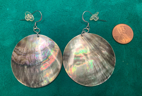 Medium Abalone Earrings - round; By Laura Leonard Originals