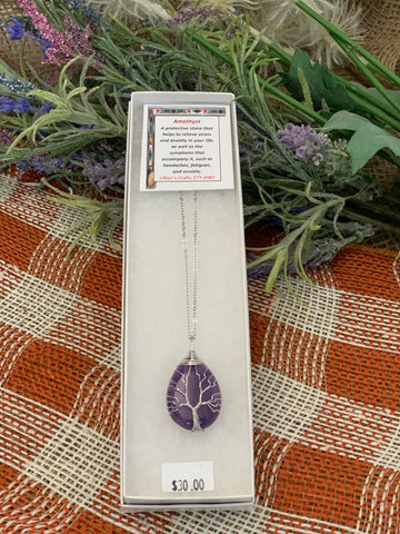 Tree of Life Wire Wrapped Necklaces - Amethyst